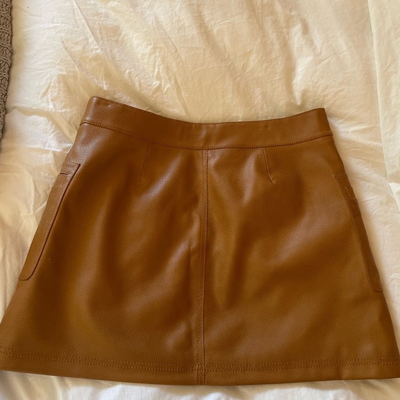 Free People High A Line Vegan Skirt, Brown size 12 - Picture 2 of 2